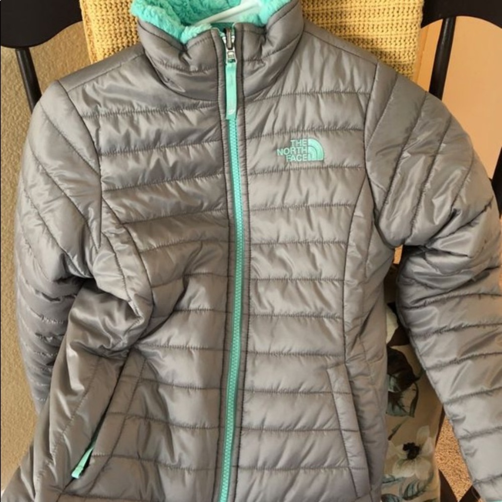 Youth north face jacket reversible size 10